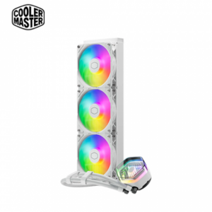 酷碼 MasterLiquid 360 Atmos 白 (360mm/雙腔冷頭/內含水管夾/支援3D列印自訂頂蓋/12cm風扇*3/五年保)