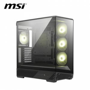 微星 MAG PANO 130R PZ 黑 全景玻璃機殼 (ATX/Type-C/內建風扇側3後1/支援背插主板/可旋轉式顯卡支架/顯卡400mm/塔散165mm)