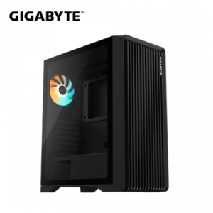 技嘉 C103 GLASS 黑 玻璃透側機殼 (ATX/內建風扇後1/ARGB燈光/顯卡355mm/塔散165mm)