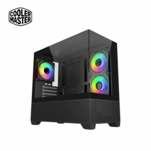 酷碼 Elite 490 黑 全景玻璃機殼 (M-ATX/Type-C/內建風扇側2後1/ARGB燈光/顯卡425mm/塔散170mm)