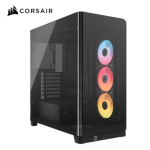 Corsair 海盜船 Frame 4500X RS-R ARGB 黑 全景玻璃機殼 (E-ATX/Type-C/內建風扇側3/RS120R 風扇/曲面玻璃/支援背插主板/顯卡460mm/塔散185mm)