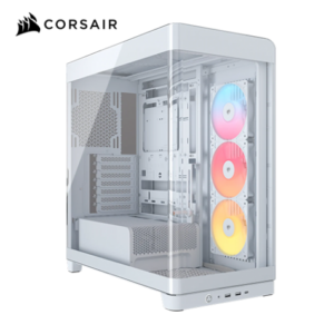 Corsair 海盜船 Frame 4500X RS-R ARGB 白 全景玻璃機殼 (E-ATX/Type-C/內建風扇側3/RS120R 風扇/曲面玻璃/支援背插主板/顯卡460mm/塔散185mm)