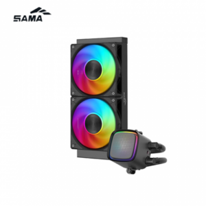SAMA 先馬 L50 240 BK 黑 (240mm/點陣無限鏡冷頭/預裝風扇/ARGB燈光/12cm風扇*2/三年保固)