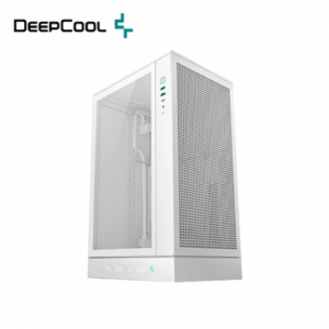 DEEPCOOL CH270 DIGITAL 白 玻璃透側機殼 (M-ATX/Type-C/智慧溫控顯示/網孔面板/支援背插主板/顯卡388mm/塔散174mm)