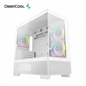 DEEPCOOL CG380 3F 白 全景玻璃機殼 (M-ATX/Type-C/內建風扇側2後1/無A柱/支援背插主板/顯卡410mm/塔散176mm)