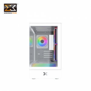 Xigmatek 富鈞科技 PURA ML Arctic 白 全景玻璃機殼 (M-ATX/Type-C/內建風扇側2後1/ARGB燈光/斜角切面RGB像素燈/顯卡280mm/塔散175mm)