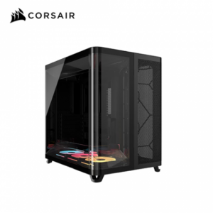 Corsair 海盜船 AIR 5400 RS-R ARGB 黑 全景玻璃機殼 (E-ATX/Type-C/內建風扇底3/雙曲面玻璃/三艙式設計/顯卡360mm/塔散180mm)