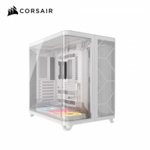 Corsair 海盜船 AIR 5400 RS-R ARGB 白 全景玻璃機殼 (E-ATX/Type-C/內建風扇底3/雙曲面玻璃/三艙式設計/顯卡360mm/塔散180mm)