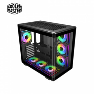 酷碼 Elite 600 黑 全景玻璃機殼 (ATX/Type-C/內建風扇底3側3後1/ARGB燈光/雙艙設計/曲面玻璃/顯卡425mm/塔散160mm)