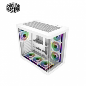 酷碼 Elite 600 白 全景玻璃機殼 (ATX/Type-C/內建風扇底3側3後1/ARGB燈光/雙艙設計/曲面玻璃/顯卡425mm/塔散160mm)