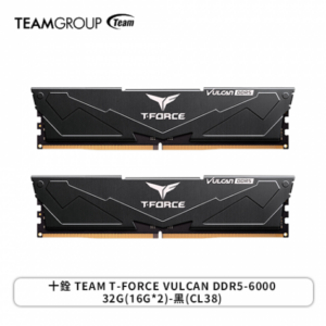 十銓 TEAM T-FORCE VULCAN DDR5-6000 32G(16G*2)-黑(CL38)