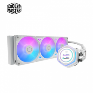 酷碼 MasterLiquid 360 Atmos II LCD ARGB 白 (360mm/2.1″LCD水冷頭/自訂面板內容/雙腔室設計/預裝一體式風扇/六年保)-MLX-D36M-A25SZ-LW-專