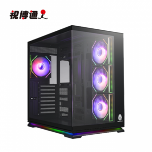 視博通 SAK280 黑 全景玻璃機殼 (ATX/Tyep-C/內建風扇側3後1/支援背插主板/ARGB燈條/顯卡420mm/塔散165mm)