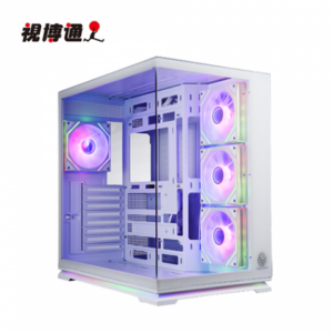 視博通 SA280 白 全景玻璃機殼 (ATX/Tyep-C/內建風扇側3後1/支援背插主板/ARGB燈條/顯卡420mm/塔散165mm)