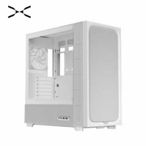 TRYX FLOVA F50 白 玻璃透測機殼 (ATX/Type-C/垂直灌流風機/三段轉速模式/支援背插主板(ATX)/顯卡360mm/塔散170mm)