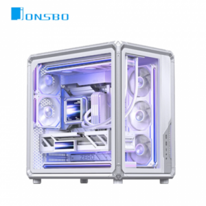 JONSBO 喬思伯 X400 銀白色 全景玻璃機殼 (ATX/Type-C/強化玻璃/雙艙設計/支援背插主板/主板導風罩/顯卡427mm/塔散176mm)