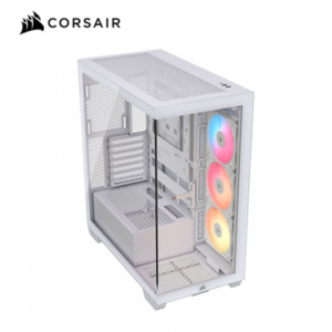 Corsair 海盜船 3500X RS-R ARGB 白 全景玻璃機殼 (E-ATX/Type-C/內建風扇側3/支援背插主板/顯卡425mm/塔散170mm)
