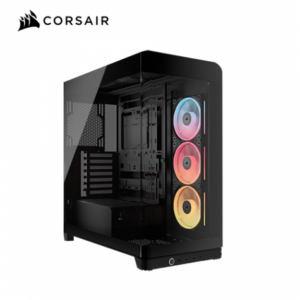 Corsair 海盜船 Frame 4500X LX-R ARGB 黑 全景玻璃機殼 (E-ATX/Type-C/內建風扇側3/LX120R 風扇/曲面玻璃/支援背插主板/顯卡460mm/塔散185mm)