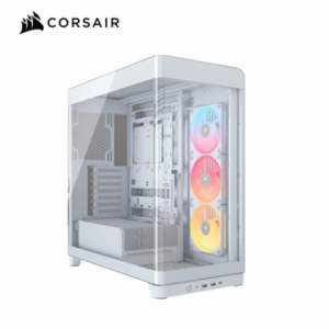 Corsair 海盜船 Frame 4500X LX-R ARGB 白 全景玻璃機殼 (E-ATX/Type-C/內建風扇側3/LX120R 風扇/曲面玻璃/支援背插主板/顯卡460mm/塔散185mm)