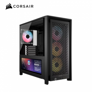 Corsair 海盜船 FRAME 4000D LCD RS ARGB 黑 玻璃透側機殼 (E-ATX/Type-C/內建風扇前3後1/支援背插主板/14.5″LCD面板/內附顯卡支撐架/顯卡430mm/塔散170mm)
