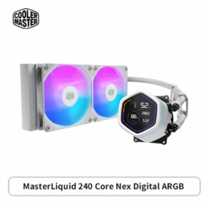 酷碼 MasterLiquid 240 Core Nex Digital ARGB 白 (240mm/雙腔式冷頭/數位顯示/12cm風扇*2/五年保)