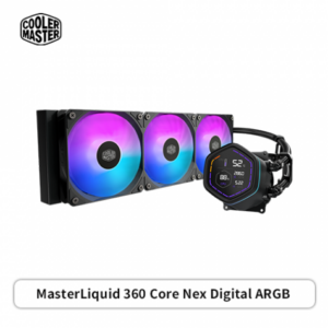 酷碼 MasterLiquid 360 Core Nex Digital ARGB 黑 (360mm/雙腔式冷頭/數位顯示/12cm風扇*3/五年保)