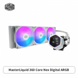 酷碼 MasterLiquid 360 Core Nex Digital ARGB 白 (360mm/雙腔式冷頭/數位顯示/12cm風扇*3/五年保)