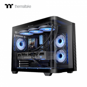 曜越 Vision 330 CR ARGB 黑 全景玻璃機殼 (ATX/Type-C/內建風扇側2下3後1/支援背插主板/曲面環景玻璃/磁吸濾網/顯卡420mm/塔散175mm)