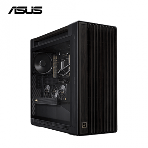 華碩 ProArt PA602 Walnut Wood 胡桃木質透側版 現代黑 玻璃透側機殼 (E-ATX/Type-C/紅外線灰塵指示/電源閂鎖/內建風扇前2後1/顯卡440mm/塔散185mm)