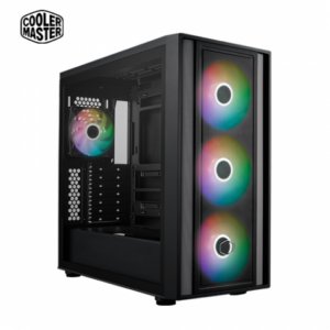 酷碼 MasterBox 600 黑 玻璃透側機殼 (E-ATX/Type-C/內建風扇前3後1/支援背插/網孔面板/顯卡410mm/塔散170mm)