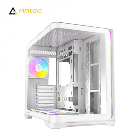 Antec 安鈦克 C5 Curve ARGB 白 全景玻璃機殼 (ATX/Type-C/內建風扇底3後1/曲面玻璃/支援背插主板/顯卡410mm/塔散160mm)