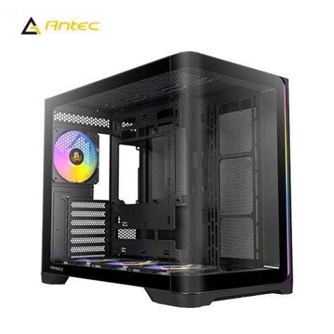 Antec 安鈦克 C6 Curve ARGB 全景玻璃機殼 (ATX/Type-C/內建風扇底2後1/曲面玻璃/支援背插主板/顯卡450mm/塔散180mm)