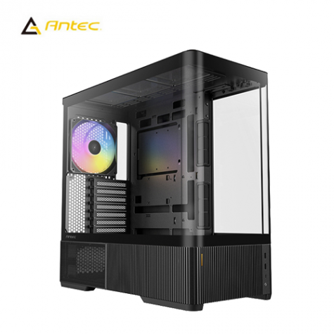 Antec 安鈦克 C6 Curve AIR 全景玻璃機殼 (ATX/Type-C/內建風扇底2後1/曲面玻璃/支援背插主板/顯卡450mm/塔散180mm)