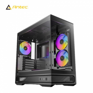 Antec 安鈦克 C2M ARGB 黑 全景玻璃機殼 (M-ATX/內建風扇24MM*1 ARGB+12MM ARGB/高效散熱風道設計/顯卡415mm/塔散165mm)