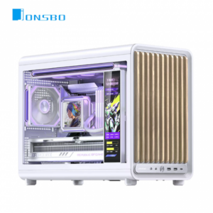 JONSBO 喬思伯 D33 白 Wood玻璃側板機殼(M-ATX/Type-C/實木面板/磁吸防塵網/支援240/360水冷/顯卡435mm/塔散172mm)
