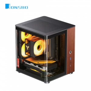 JONSBO 喬思伯 TK0 黑 曲面玻璃機殼 (ITX/Type-C/海景/可橫躺/分艙/鋁合金機身/顯卡230mm/塔散137mm)