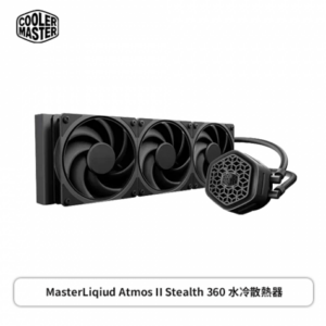 酷碼 MasterLiqiud Atmos II Stealth 360 黑 水冷散熱器(360mm/超薄幫浦設計/雙腔室設計/MOBIUS BLACK風扇/TDP 300W/六年保)