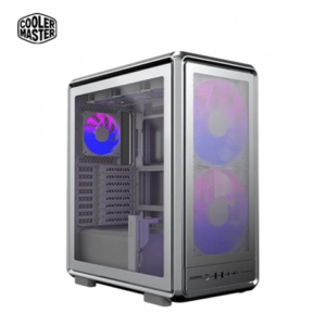 酷碼 MasterFrame 500 Mesh ARGB 銀 玻璃透側機殼 (E-ATX/Type-C/內建ARGB風扇前2後1//內建顯卡支撐架/顯卡390mm/塔散190mm)