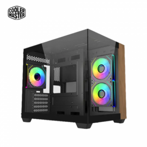 酷碼 Elite 481 黑 全景玻璃機殼 (M-ATX/Type-C/內建風扇側3/ARGB燈光/木質前面板/顯卡441mm/塔散160mm)