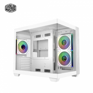 酷碼 Elite 481 白 全景玻璃機殼 (M-ATX/Type-C/內建風扇側3/ARGB燈光/木質前面板/顯卡441mm/塔散160mm)