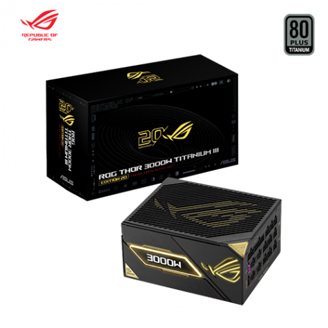 華碩 ROG THOR 3000W III Edition 20 ROG Equalizer (80+鈦金牌/OLED 顯示螢幕/雙電壓自適應設計/GPU-First 專利智慧穩壓器/ATX3.1/PCIe 5.1/全模組//十年保固)