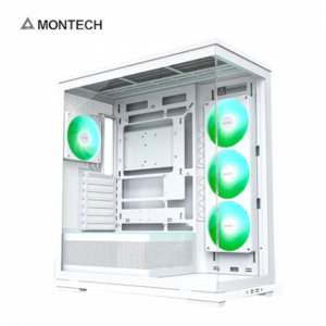 MONTECH TG3 白 全景玻璃機殼 (ATX/Type-C/內建風扇前3後1/支援背插主板/階梯式 ARGB 電源倉/顯卡430mm/塔散180mm)