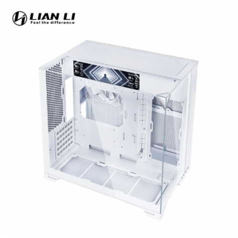 聯力 O11 Vision-M DIGITAL 白 全景玻璃機殼 (M-ATX/Type-C/內裝9.2吋螢幕/三面玻璃/雙頂蓋(玻璃+網孔)/無A柱/顯卡410mm/塔散162mm)