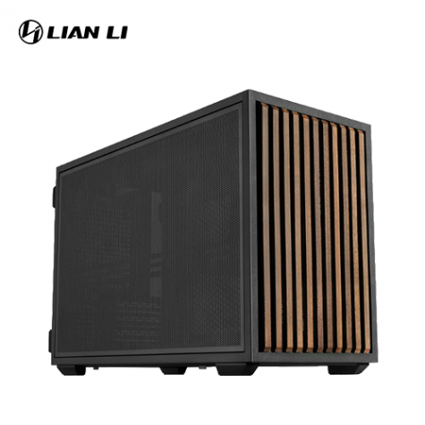 聯力 B4-mATX 實木黑 電腦機殼 (M-ATX/21.3L/內含12CM 薄型風扇*2/Type-C/三面網孔/顯卡358mm/塔散165mm)