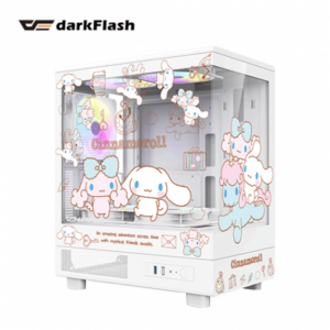 darkFlash MOTI Mini 《大耳狗》玻璃透側聯名機殼 (M-ATX/頂部風扇*2+底部風扇*2+後面板風扇*1/顯卡300mm/塔散180mm)-限定版