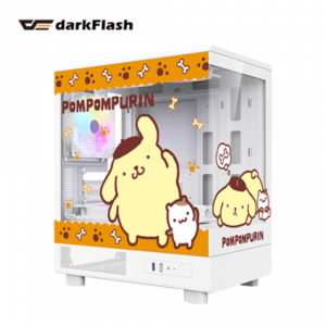 darkFlash MOTI Mini 《布丁狗》玻璃透側聯名機殼 (M-ATX/頂部風扇*2+底部風扇*2+後面板風扇*1/顯卡300mm/塔散180mm)-限定版
