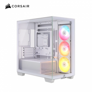 Corsair 海盜船 2800X ARGB 白 全景玻璃機殼 (M-ATX/Type-C/RS120R ARGB風扇*3/支援背插主板/顯卡410mm/塔散160mm)