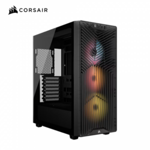 Corsair 海盜船 3200D ARGB 黑 全景玻璃機殼 (ATX/Type-C/RS120R ARGB風扇*3/支援背插主板/顯卡375mm/塔散160mm)
