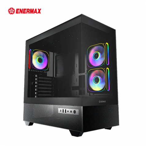 ENERMAX 保銳 Enclave A31 黑 機殼 (ATX/Type-C/內建ARGB風扇側2+後1/270度環景透視/顯卡425mm/塔散180mm/1年保固)