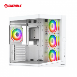 ENERMAX 保銳 Enclave A41 白 機殼 (ATX/Type-C/內建ARGB風扇側3+後1/270度環景玻璃/數位智能螢幕/顯卡415mm/塔散160mm/1年保固)